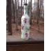 Handmade Painted Lighted Decorated Bottle FROSTED GLASS w/ colored Flowers 437   183363732233
